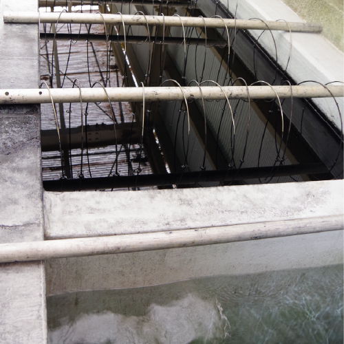 専用のプールで生地の余分な染料を落とすイメージ